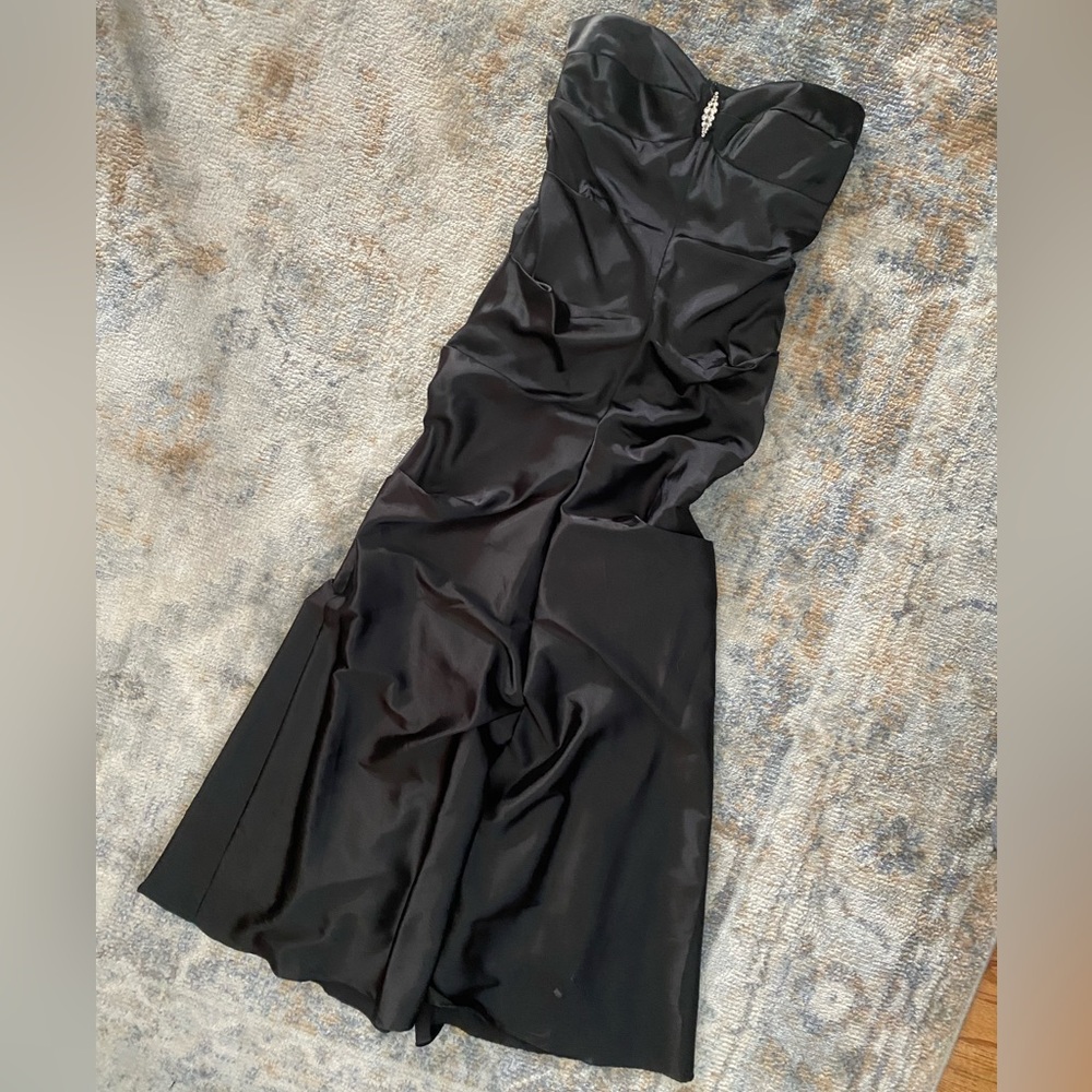 Vintage Black Strapless Prom Dress
